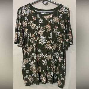 Time and Tru Tiered Flutter Sleeve Top